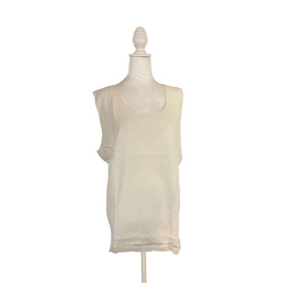 Drapers & Damons Womens Plus Size 3X 100% Silk Sleeveless Tank Top Cream NWT - Picture 2 of 8